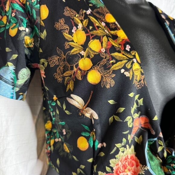 Free People HAH black floral butterfly tree tie swimsuit top size small NEW - Picture 4 of 9